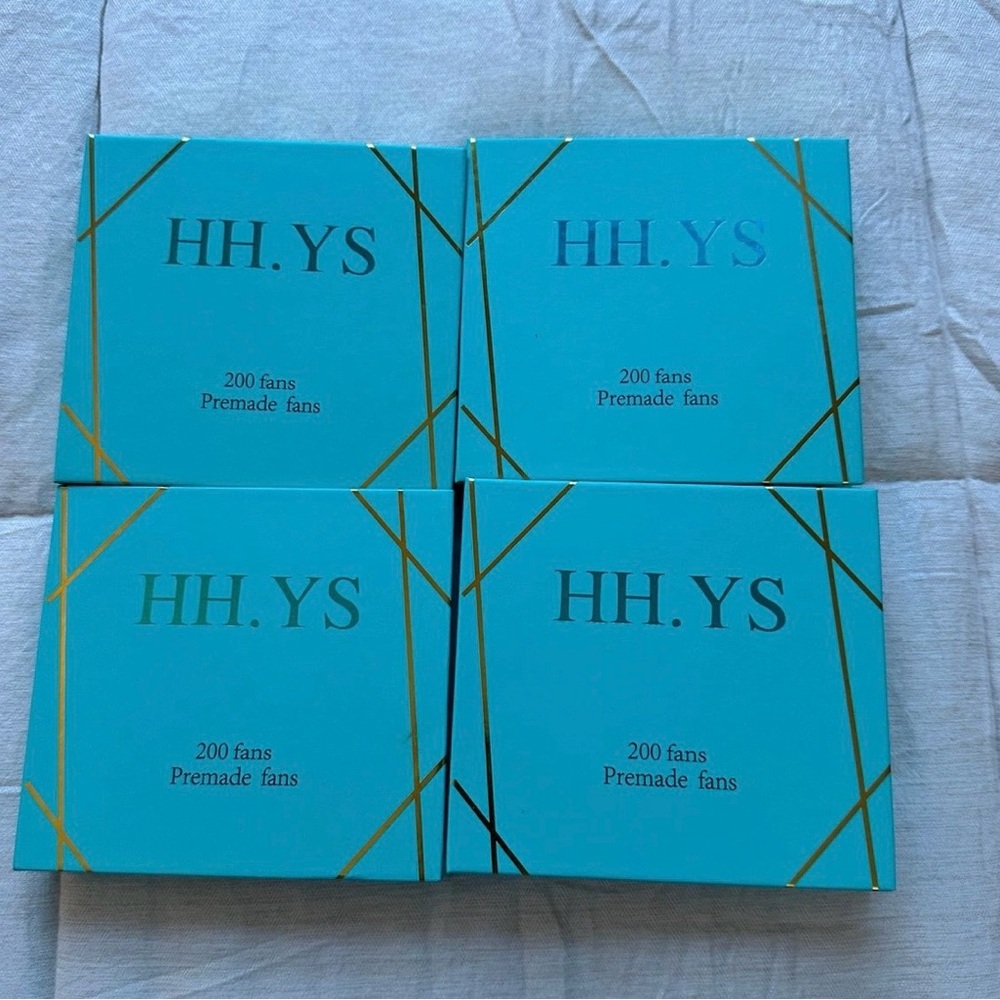 HH.YS Premade Fans in Teal and Gold
